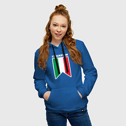 Толстовка-худи хлопковая женская Италия чемпион, цвет: синий — фото 2