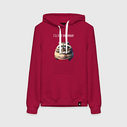 Толстовка-худи хлопковая женская Начну с понедельника - нейросеть, цвет: маджента