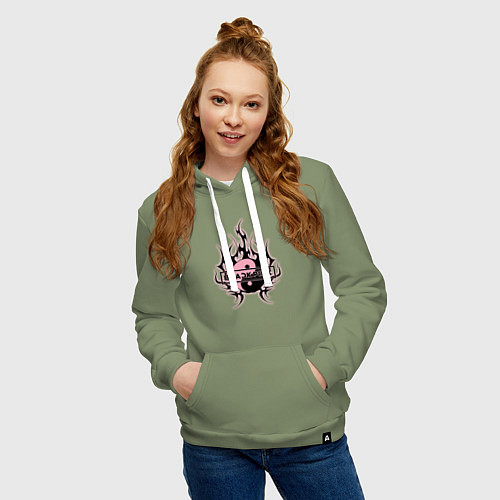 Женская толстовка-худи Blackpink - logo in yang / Авокадо – фото 3