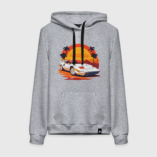 Женская толстовка-худи Ретро Феррари / Меланж – фото 1