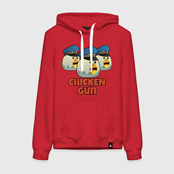 Толстовка-худи хлопковая женская Chicken Gun команда синие, цвет: красный
