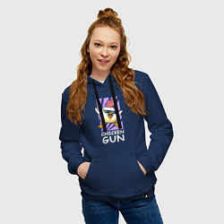 Толстовка-худи хлопковая женская Chicken Gun - Game, цвет: тёмно-синий — фото 2