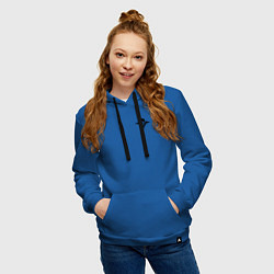 Толстовка-худи хлопковая женская ВДВ символ логотип, цвет: синий — фото 2