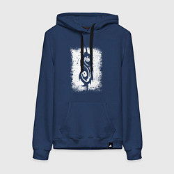 Толстовка-худи хлопковая женская Slipknot logo, цвет: тёмно-синий