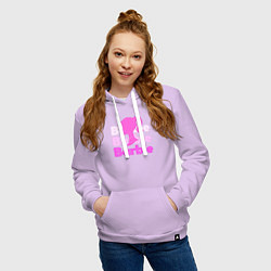 Толстовка-худи хлопковая женская Логотип Барби объемный, цвет: лаванда — фото 2