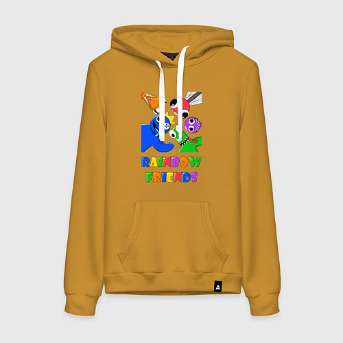 Женская толстовка-худи Rainbow Friends персонажи / Горчичный – фото 1