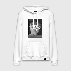 Толстовка-худи хлопковая женская Антиной star, цвет: белый