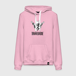 Толстовка-худи хлопковая женская Thunderdome v 2, цвет: светло-розовый