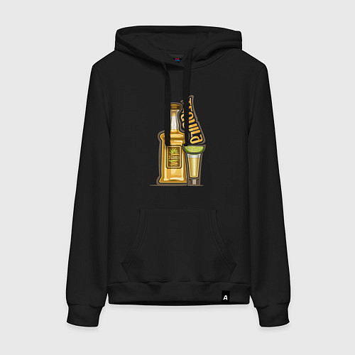 Женская толстовка-худи Текила с лаймом / Черный – фото 1