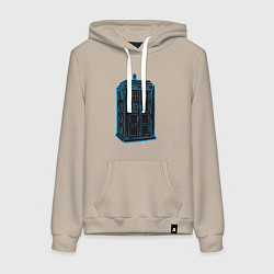Толстовка-худи хлопковая женская Black tardis, цвет: миндальный