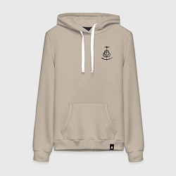 Толстовка-худи хлопковая женская Символ Elden Ring - мини, цвет: миндальный