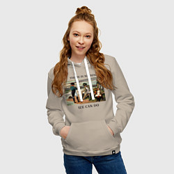 Толстовка-худи хлопковая женская There is nothing we can do, цвет: миндальный — фото 2
