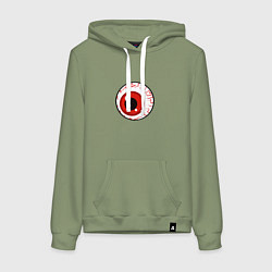 Толстовка-худи хлопковая женская Красный глаз, цвет: авокадо