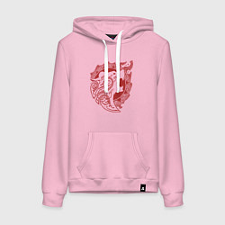 Толстовка-худи хлопковая женская Медведь - тотемное животное славян, цвет: светло-розовый
