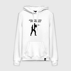 Толстовка-худи хлопковая женская Counter strike 2 classik, цвет: белый