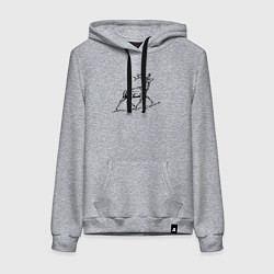 Толстовка-худи хлопковая женская Олень бежит на гору, цвет: меланж