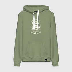Толстовка-худи хлопковая женская Классика 1977, цвет: авокадо