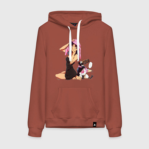 Женская толстовка-худи Мисато и Пен-Пен / Кирпичный – фото 1