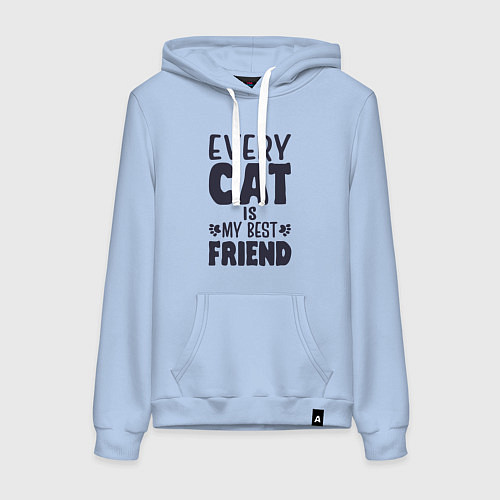 Женская толстовка-худи Every cat is my best friend / Мягкое небо – фото 1