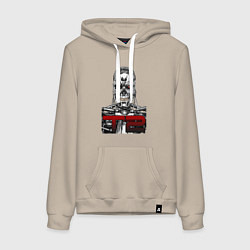 Толстовка-худи хлопковая женская Terminator 2 T800, цвет: миндальный