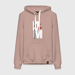 Толстовка-худи хлопковая женская Depeche Mode - Rose Violator mode, цвет: пыльно-розовый