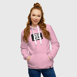 Толстовка-худи хлопковая женская ДДТ - логотип, цвет: светло-розовый — фото 2