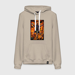 Толстовка-худи хлопковая женская Postal - почтальон, цвет: миндальный