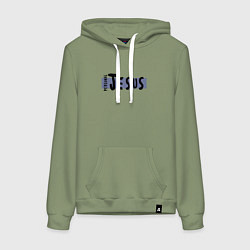 Толстовка-худи хлопковая женская Depeche Mode - personal jesus logo, цвет: авокадо