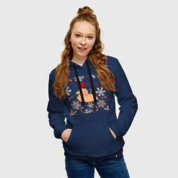 Толстовка-худи хлопковая женская Капибара: я люблю капи, цвет: тёмно-синий — фото 2