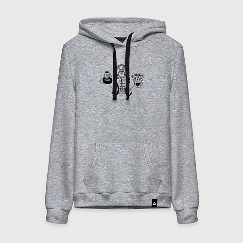 Женская толстовка-худи Доктор Ливси весёлый / Меланж – фото 1