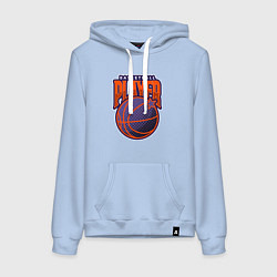 Толстовка-худи хлопковая женская Баскетболист, цвет: мягкое небо