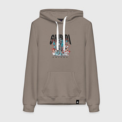 Толстовка-худи хлопковая женская Скибиди туалет и титан, цвет: утренний латте