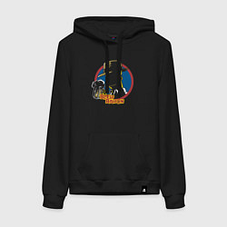 Толстовка-худи хлопковая женская Пивной барон, цвет: черный