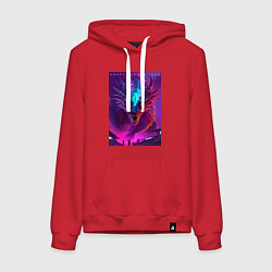 Толстовка-худи хлопковая женская Happy dragon year - ai art muzzle, цвет: красный