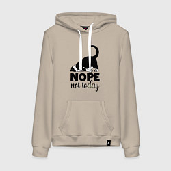 Толстовка-худи хлопковая женская Nope - not today, цвет: миндальный