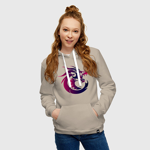 Женская толстовка-худи Дракон символ силы / Миндальный – фото 3