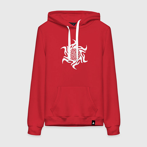 Женская толстовка-худи Защита здоровья - оберег здрабережень / Красный – фото 1