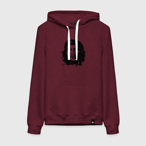 Женская толстовка-худи Портрет Че Гевары / Меланж-бордовый – фото 1