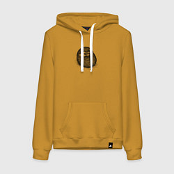 Толстовка-худи хлопковая женская Ежик суровый, цвет: горчичный