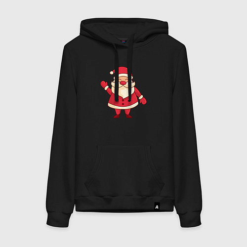 Женская толстовка-худи Радостный Дед мороз / Черный – фото 1