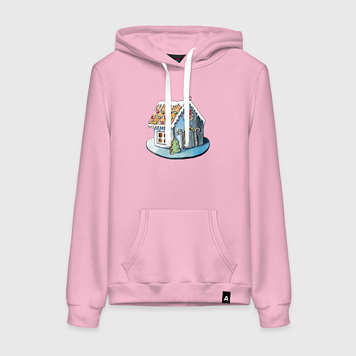 Женская толстовка-худи Пряничный домик / Светло-розовый – фото 1