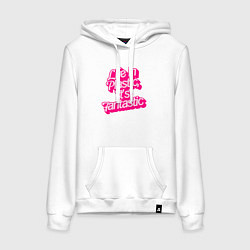 Толстовка-худи хлопковая женская Barbie life in plastic, цвет: белый