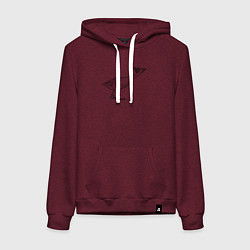 Толстовка-худи хлопковая женская Гусь в шапке атакует, цвет: меланж-бордовый