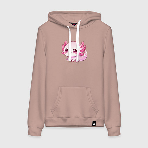 Женская толстовка-худи Милый аксолотль / Пыльно-розовый – фото 1