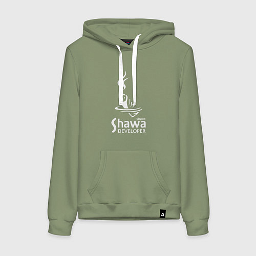 Женская толстовка-худи Senior shawa developer white / Авокадо – фото 1