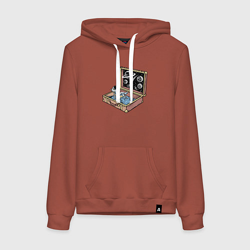 Женская толстовка-худи Космос в чемодане / Кирпичный – фото 1