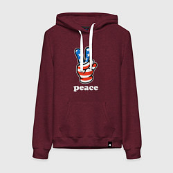Женская толстовка-худи USA peace