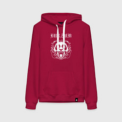 Толстовка-худи хлопковая женская Burzum rock panda, цвет: маджента