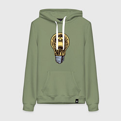 Толстовка-худи хлопковая женская Мёртвый свет, цвет: авокадо