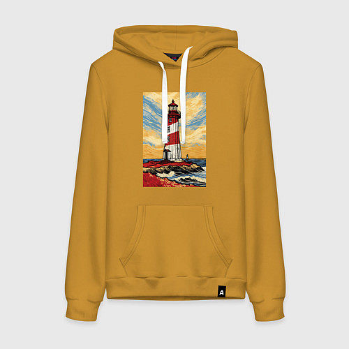 Женская толстовка-худи Маяк Ван Гога / Горчичный – фото 1
